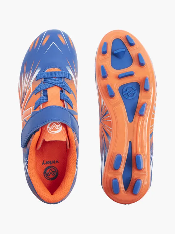 Victory  Junior Orange/Royal Blue Football Boots