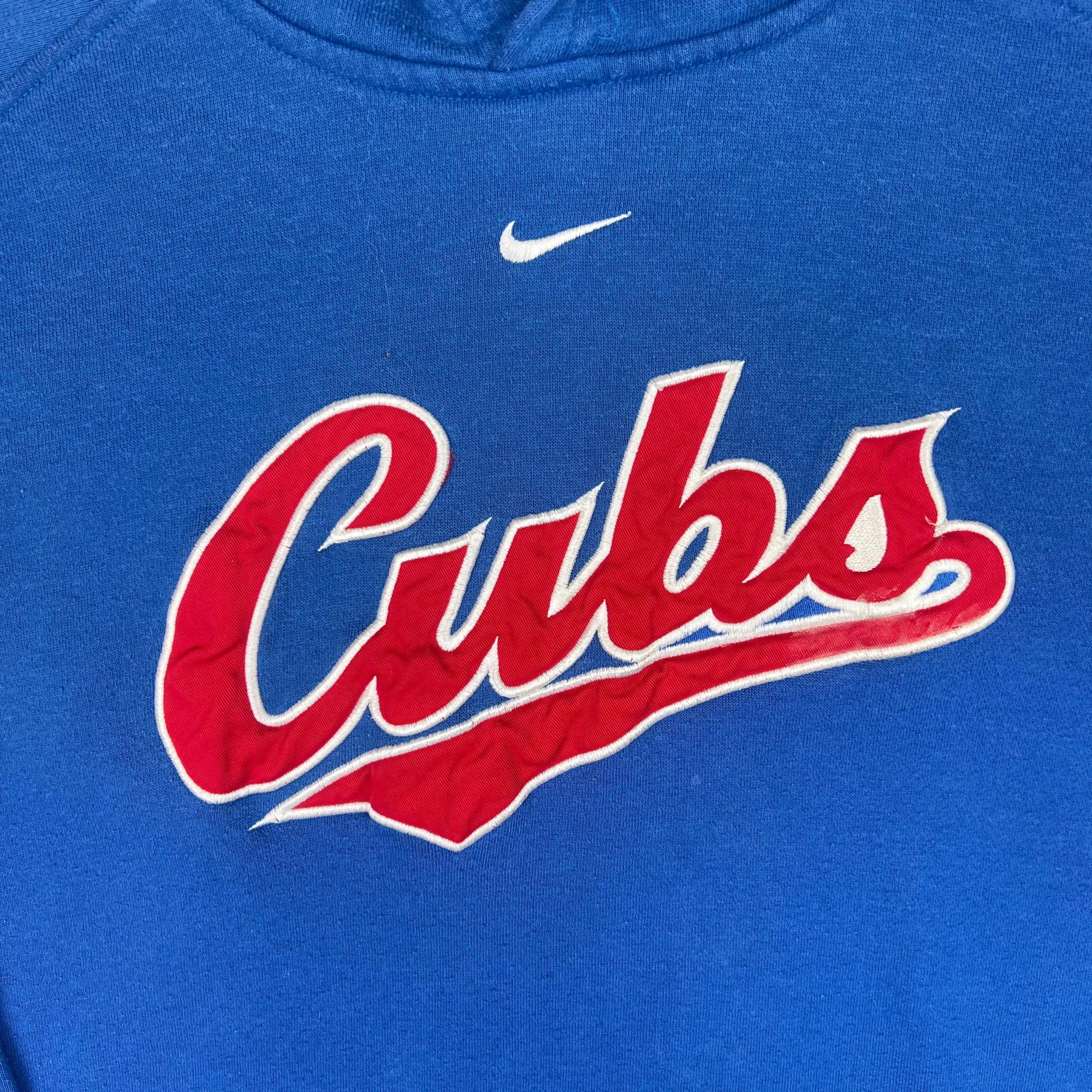 Vintage 90's Cubs Centre Swoosh Embroidered Hoodie Blue