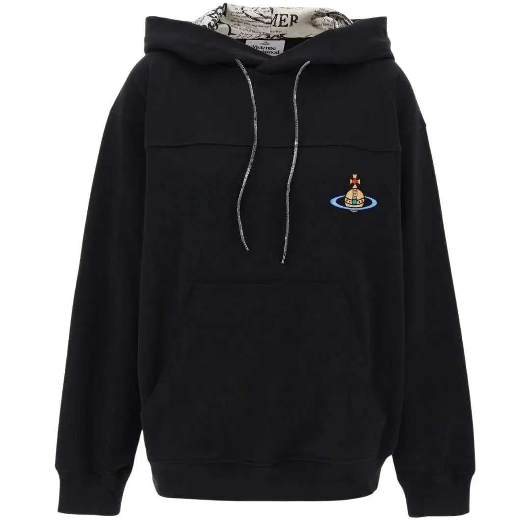 Vivienne Westwood Long Sleeves Plain Logo Hoodies