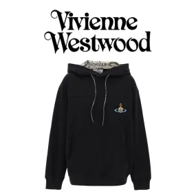 Vivienne Westwood Long Sleeves Plain Logo Hoodies