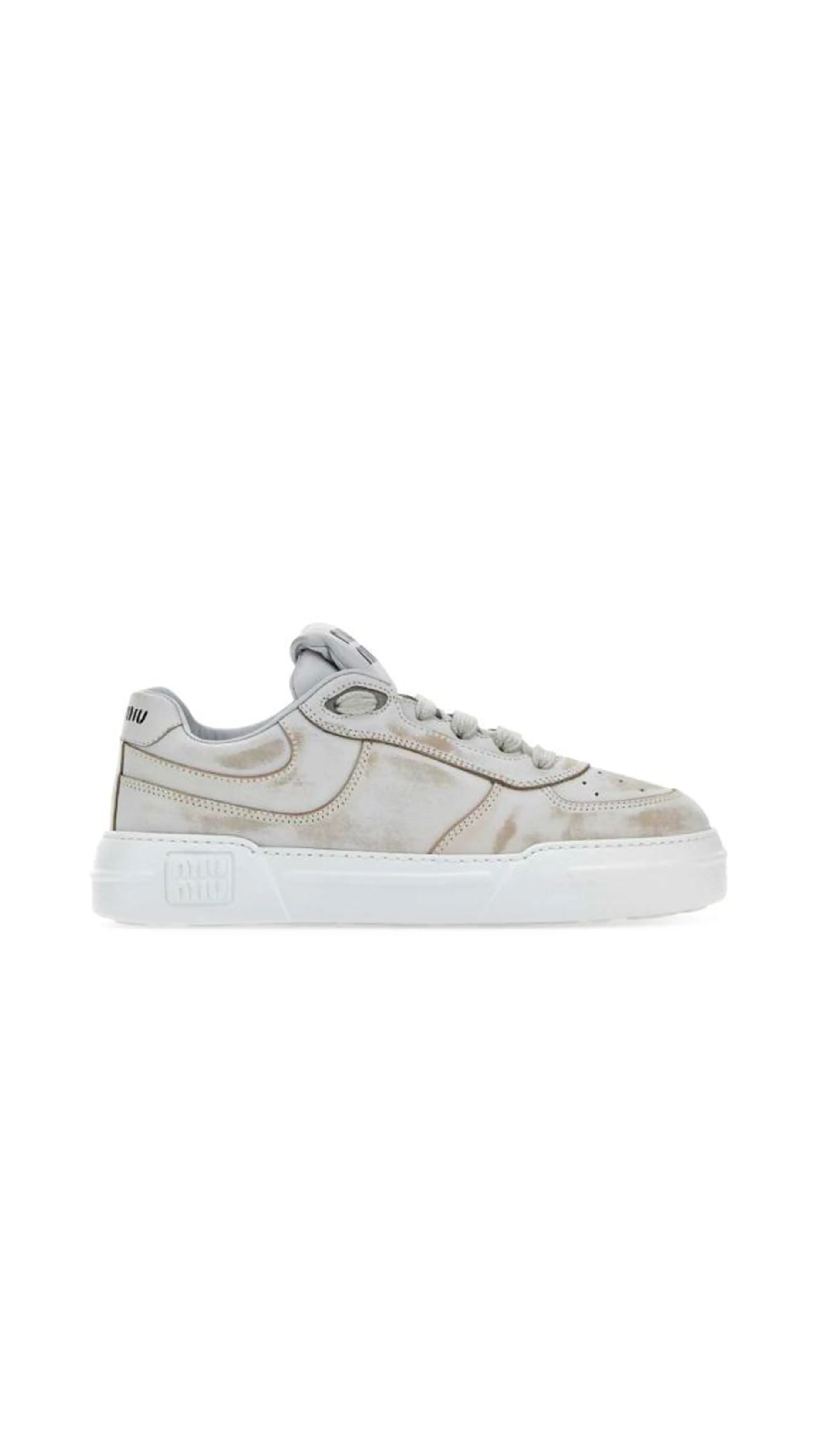 White Bleached Leather Sneakers