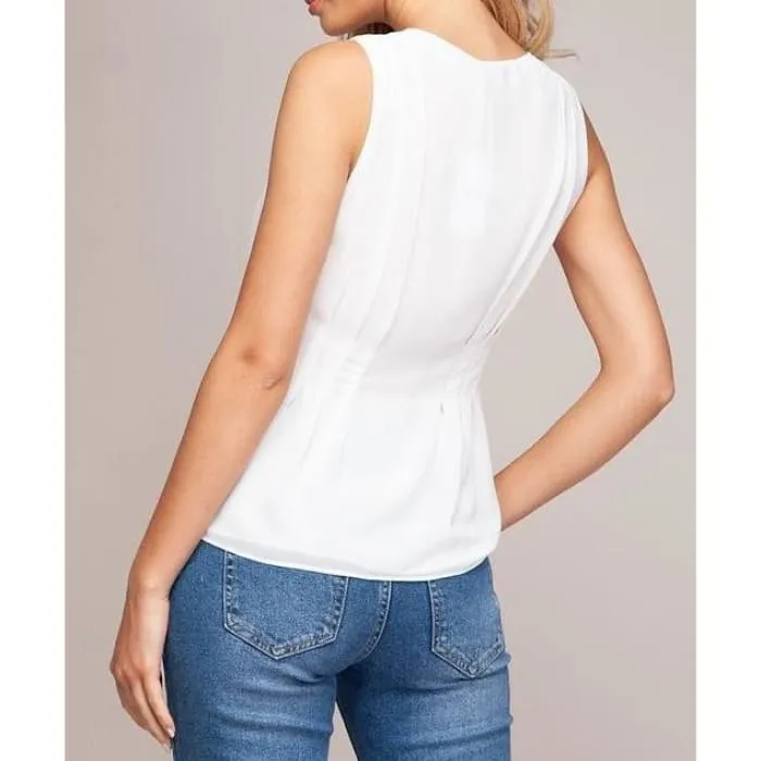 White Peplum Top