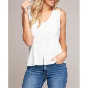 White Peplum Top