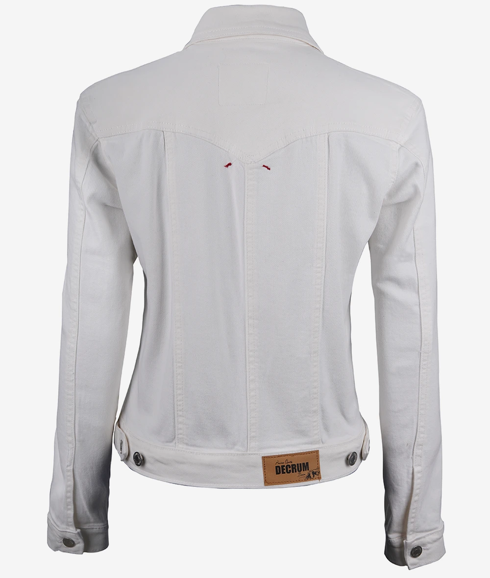 Women's White Denim Jacket - Trucker Style