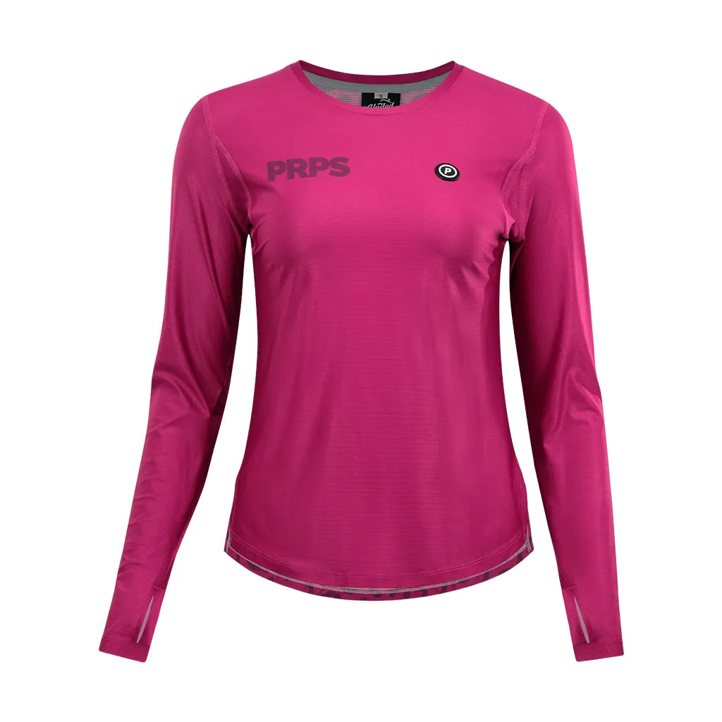 Women's Long Sleeve Running Shirt - Amaranth Red