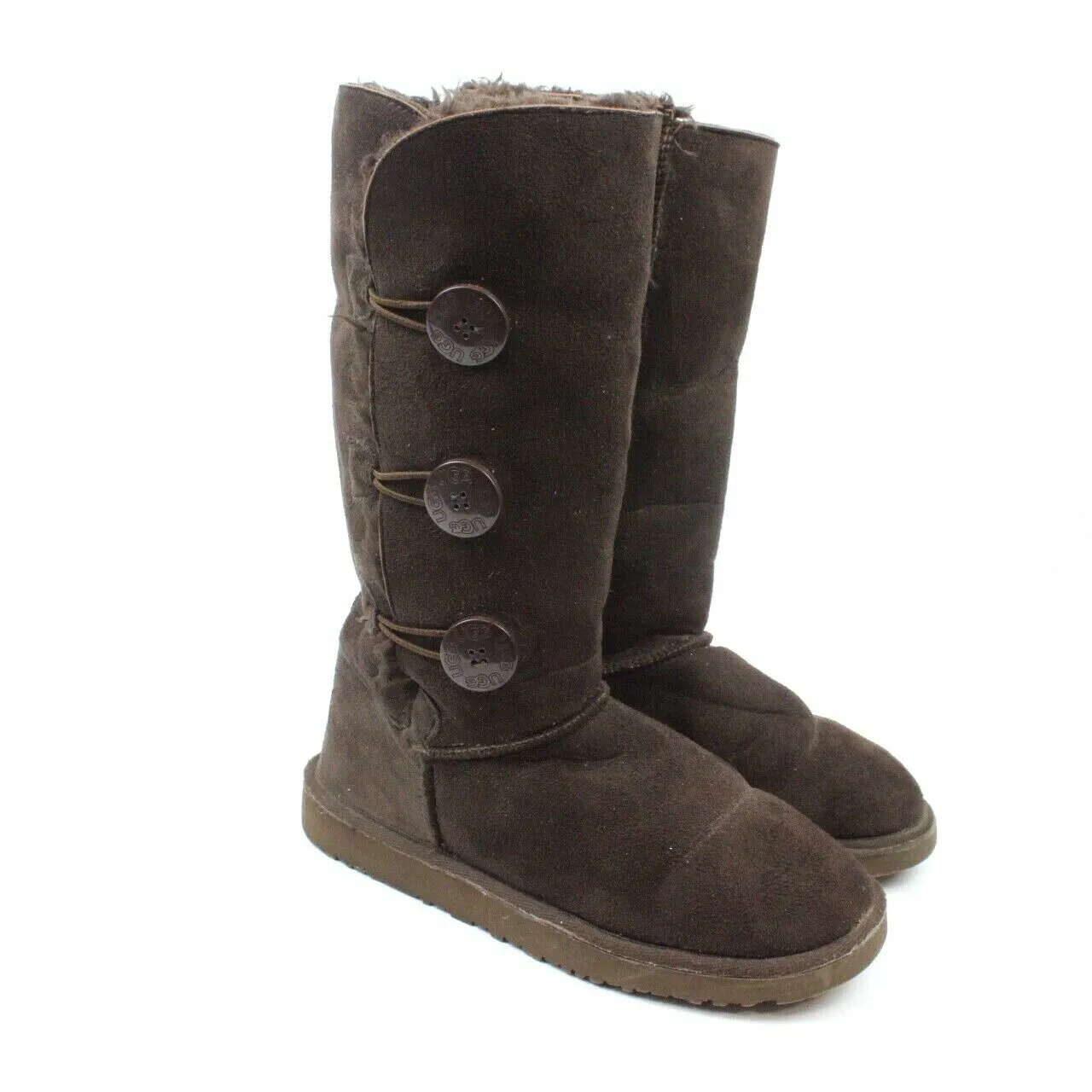 Womens UGG Sheepskin Boots Brown | UK 6