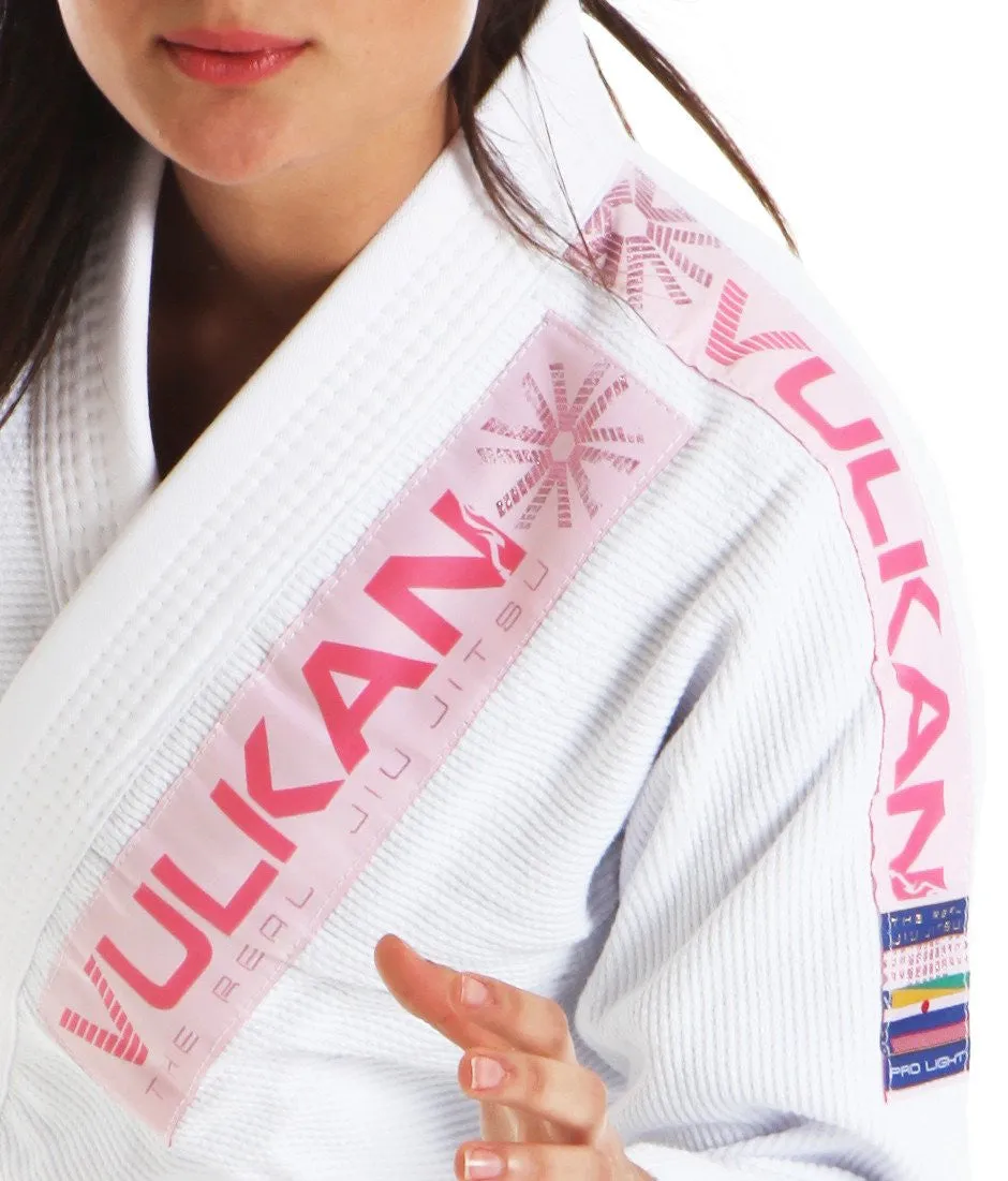 Women's White Jiu Jitsu Gi with Pink Patches