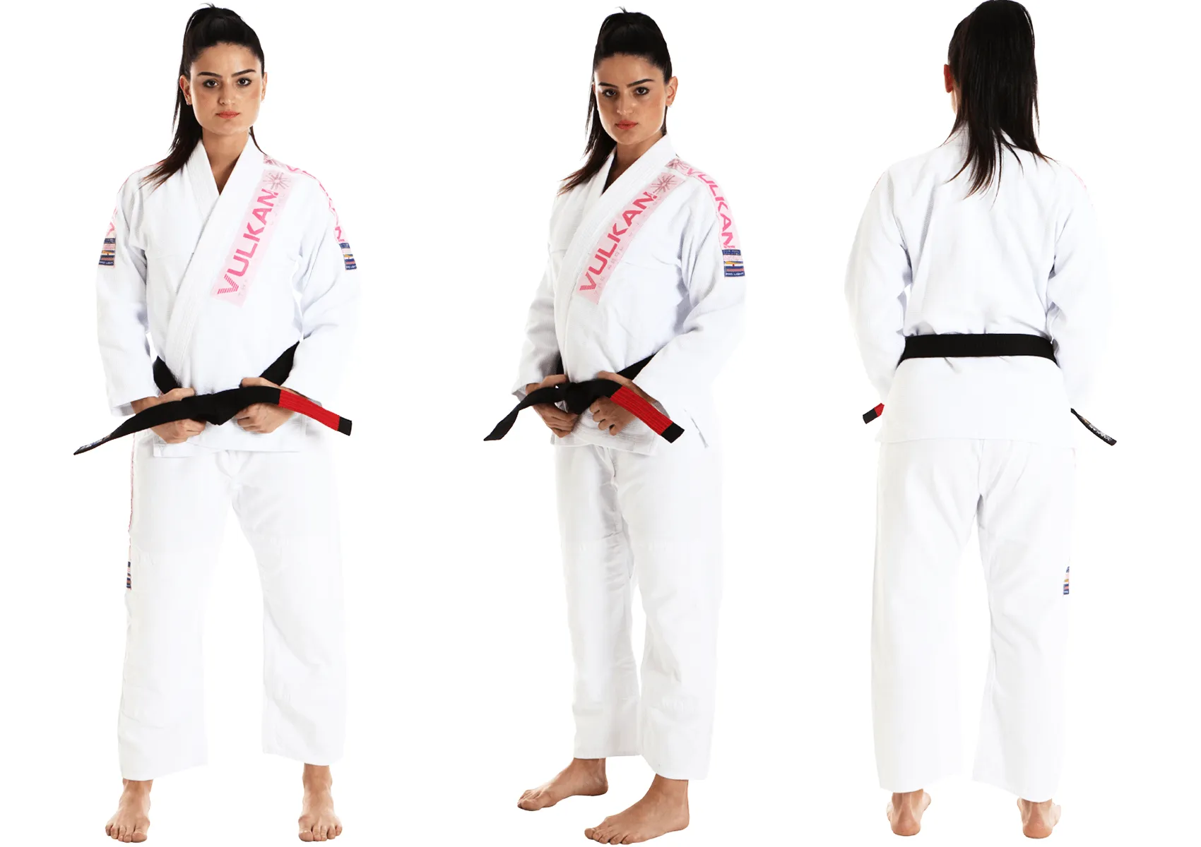 Women's White Jiu Jitsu Gi with Pink Patches