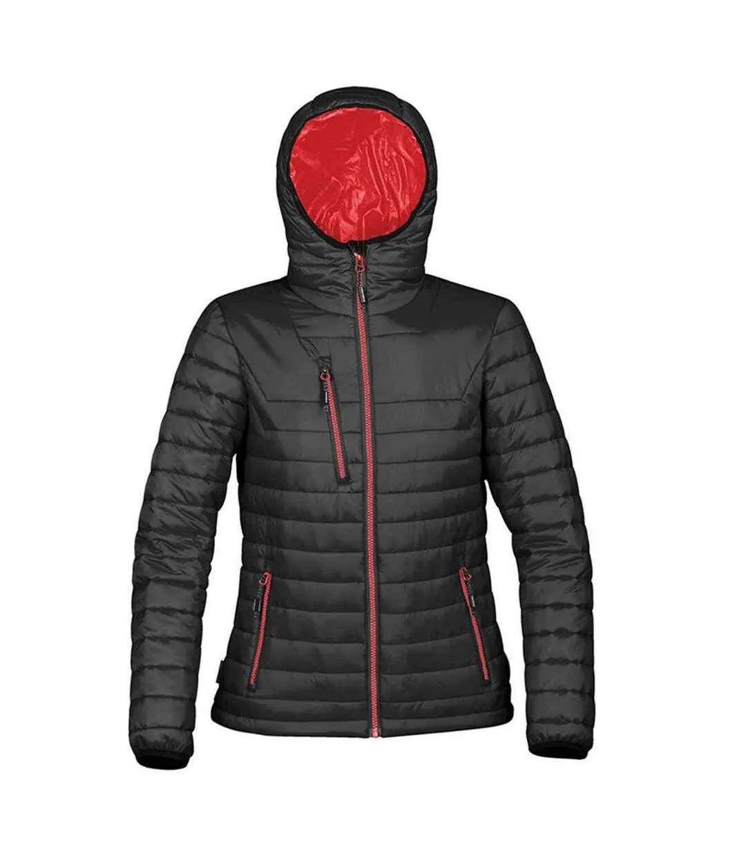 Womens/ladies gravity thermal padded jacket black/true red Stormtech