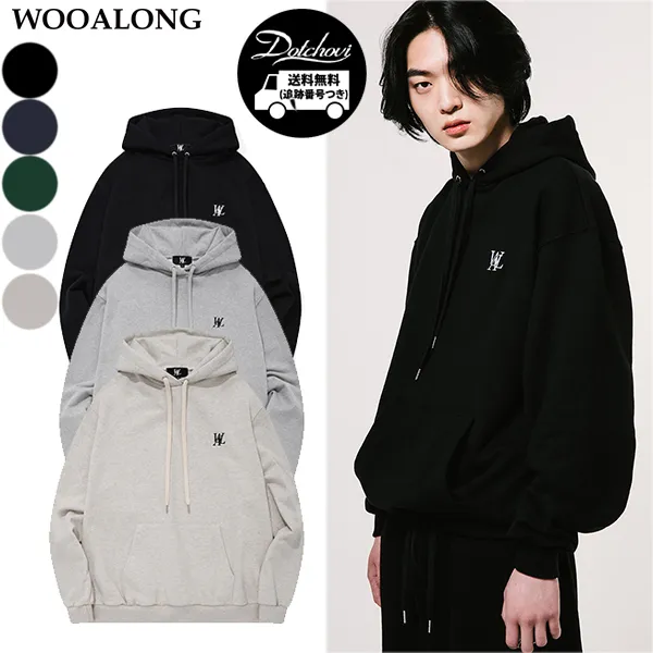 WOOALONG | Cotton Long Sleeves Unisex Street Style Oversized Logo