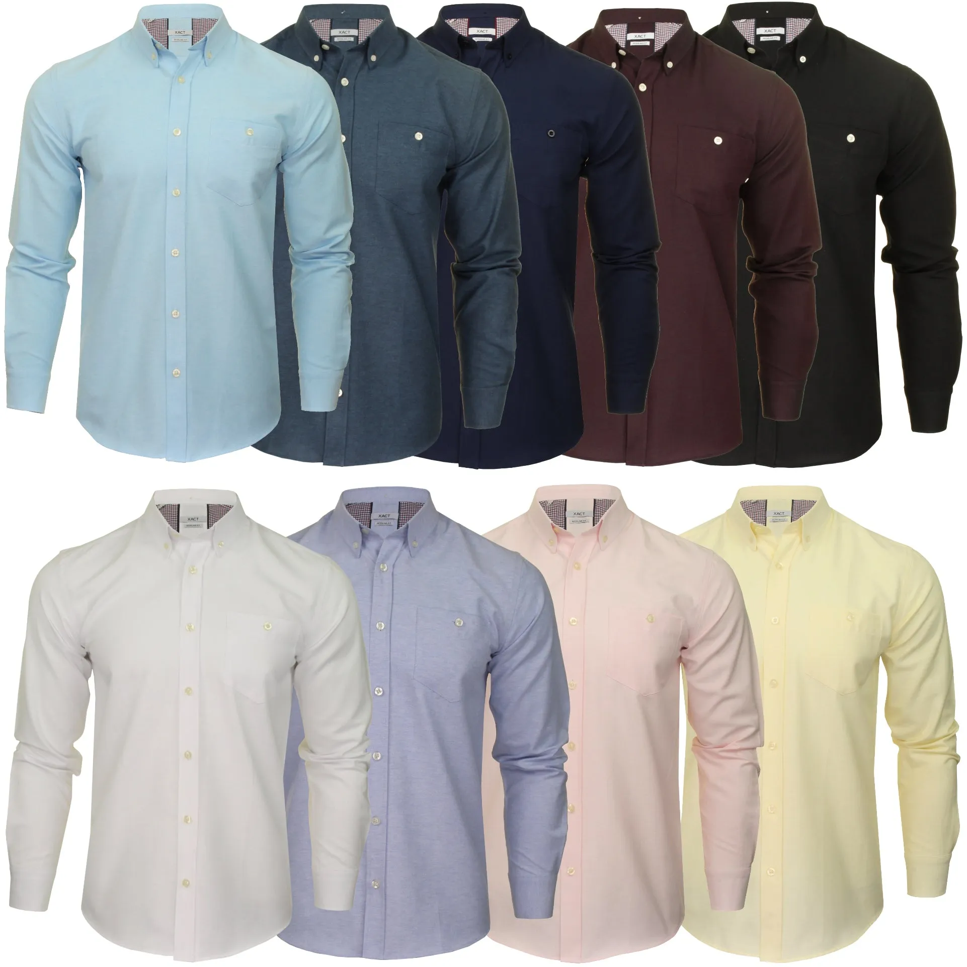 Xact Men's Button Down Oxford Shirt - Long Sleeve - Best Price & Quality.