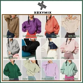 XEXYMIX - Plain Logo Hoodies & Sweatshirts for Street Style Long Sleeves