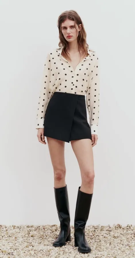 ZARA | Polka Dot Print Shirt