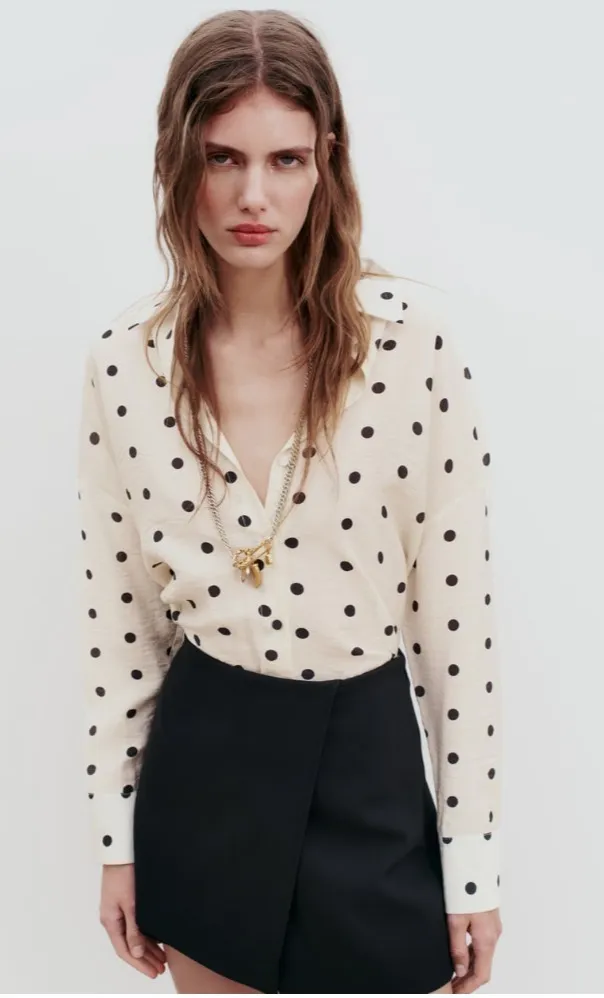 ZARA | Polka Dot Print Shirt