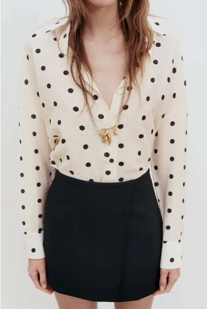 ZARA | Polka Dot Print Shirt